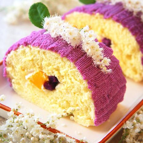 香芒紫薯蛋糕卷