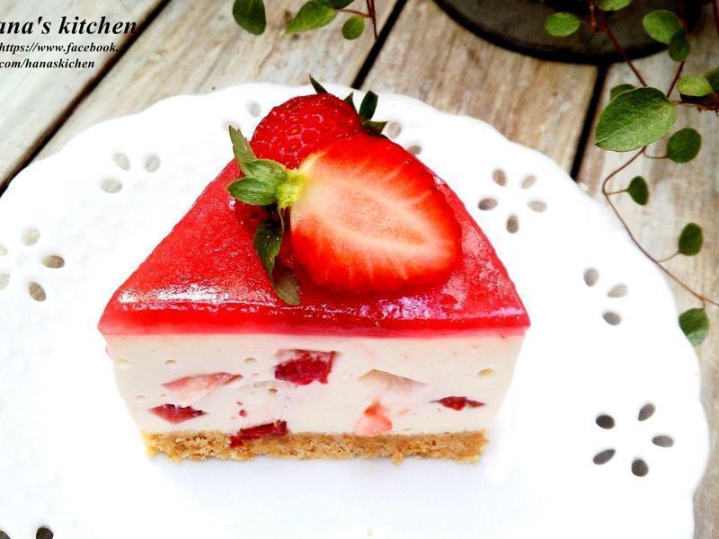 草莓乳酪免烤蛋糕