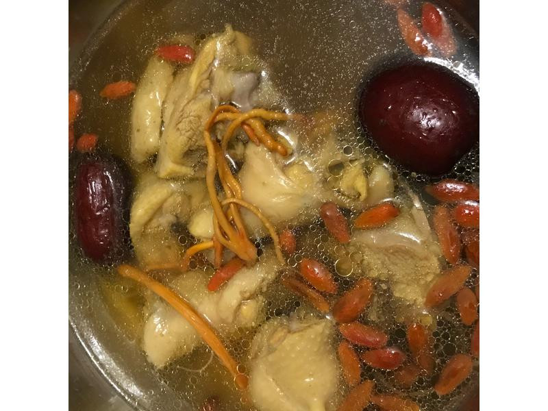 虫草红枣炖鸡汤