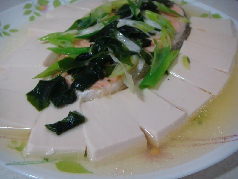 清蒸味噌鲑鱼豆腐