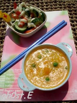 营养粥+翡翠沙拉虾