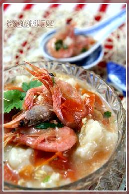 北极甜虾疙瘩汤