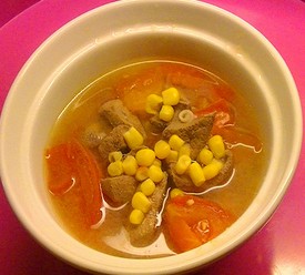 番茄玉米猪肝汤