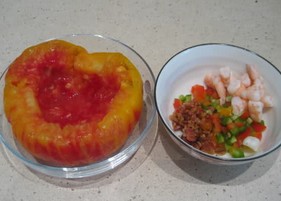 虾仁雜菜酿西紅柿