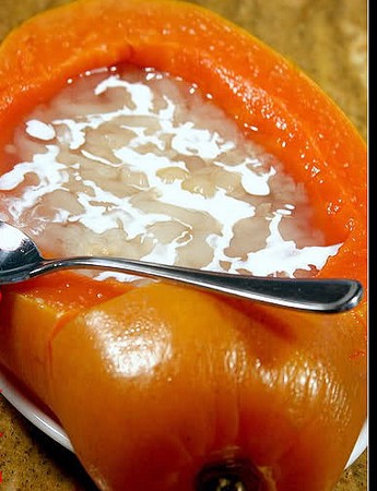 椰汁木瓜炖雪蛤