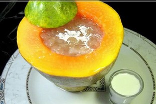 椰汁木瓜炖雪蛤