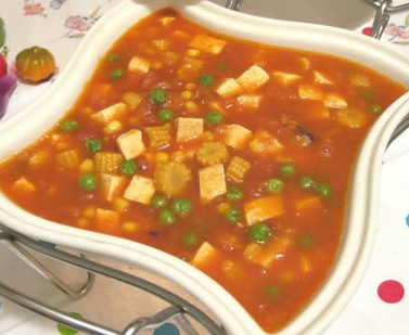 火腿番茄杂菜汤