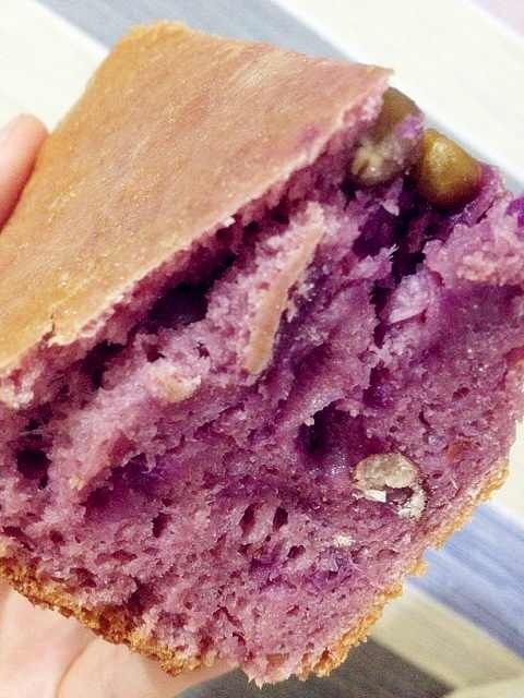 全麦酥皮紫薯蜜豆面包