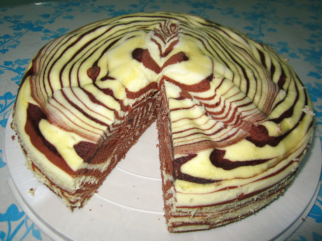 斑马纹蒸蛋糕
