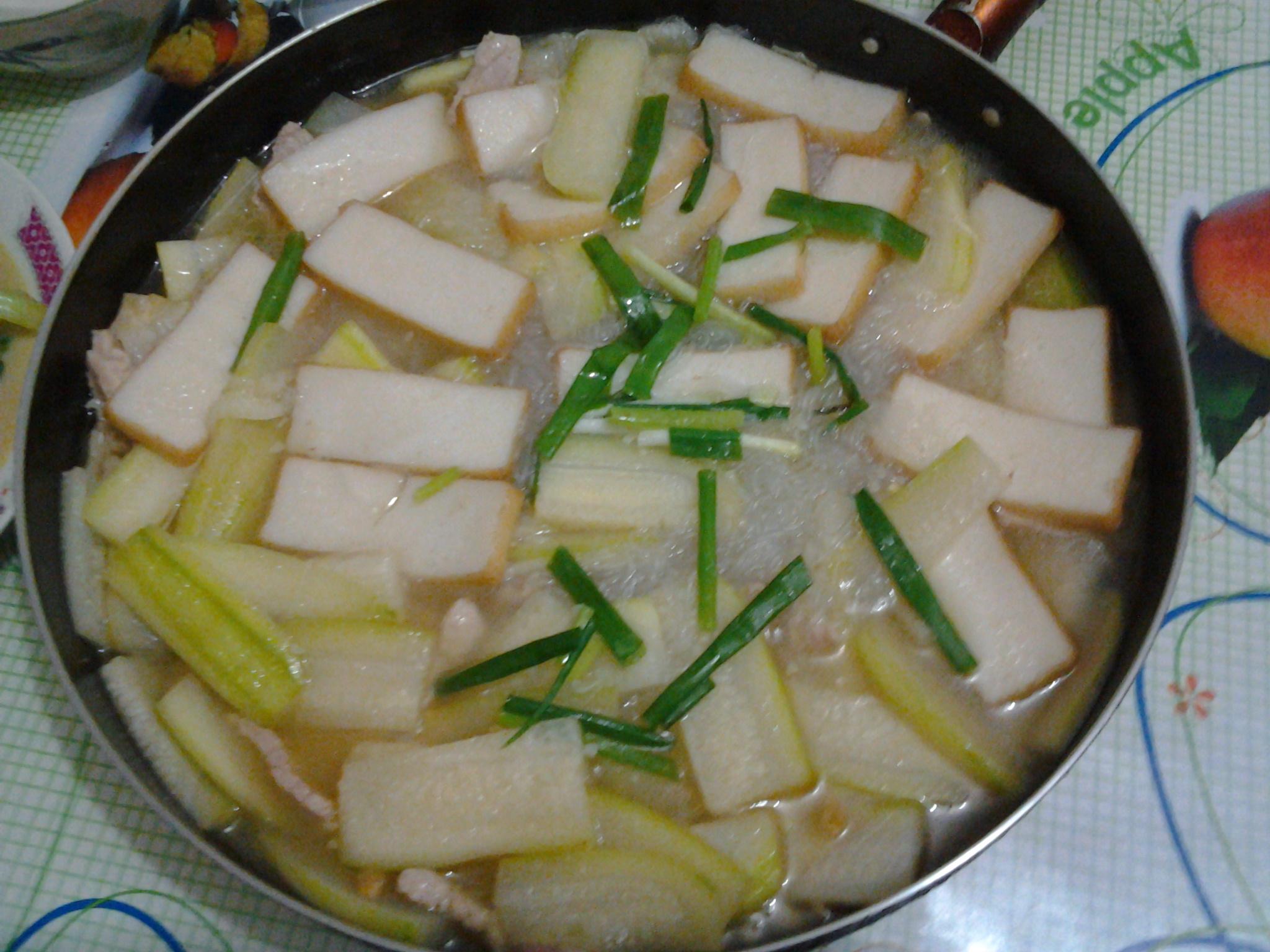 节瓜虾米鱼片煮粉丝