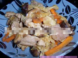香菇腐竹炒肉片