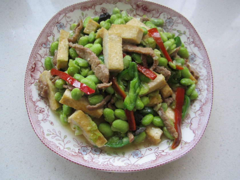豆腐干毛豆青椒