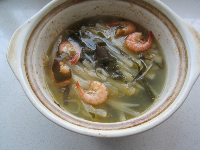 萝卜海带虾汤
