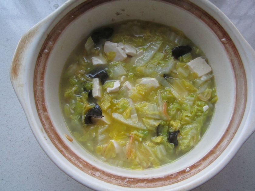白菜豆腐虾皮汤