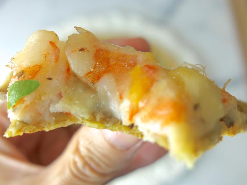 青酱鲜虾野菇薄脆披萨pizza平底锅版