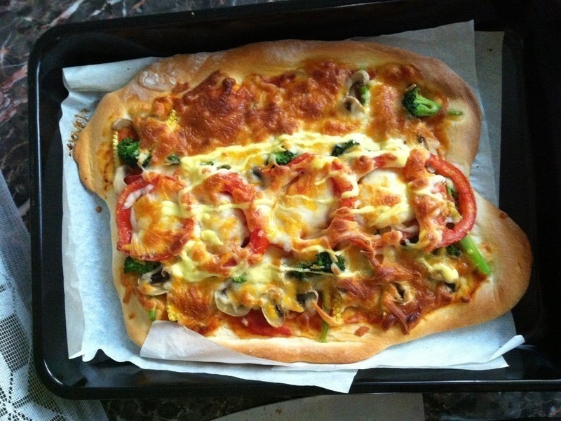 [面包机食谱]义式蔬菜pizza
