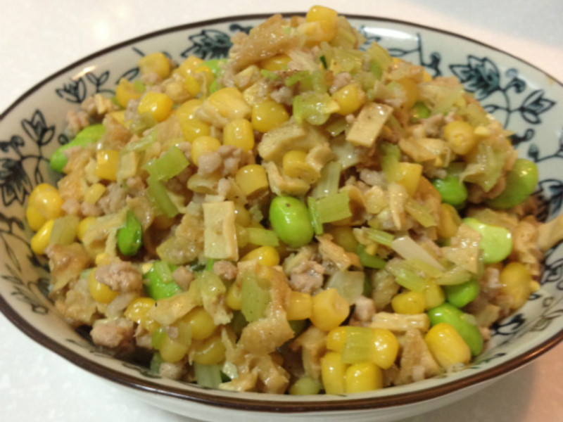 [玉米罐头料理]玉米炒绞肉