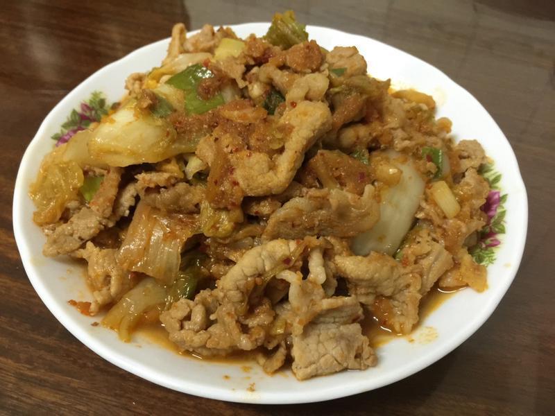 泡菜炒肉片