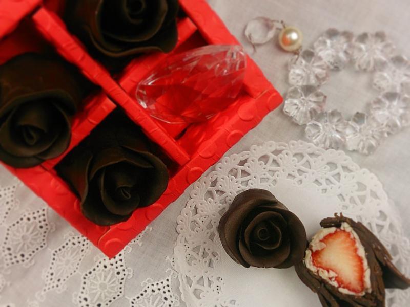 草莓巧克力玫瑰花