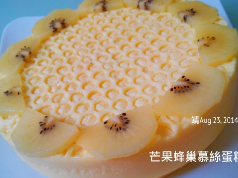 芒果蜂巢慕丝蛋糕(免烤 无生蛋配方)
