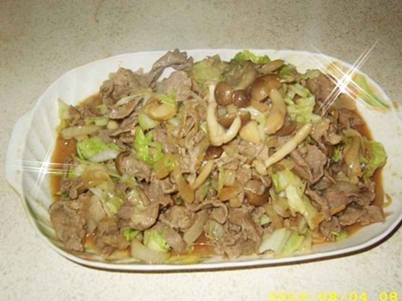 好菇道菇idea-日式蔬菜炒牛肉