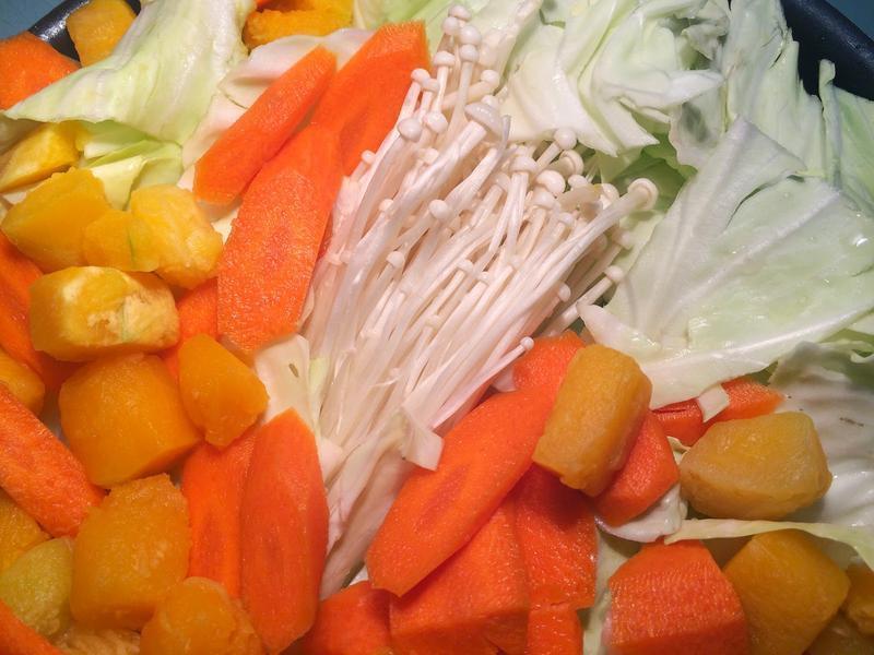 和风味噌南瓜蔬菜叠煮锅