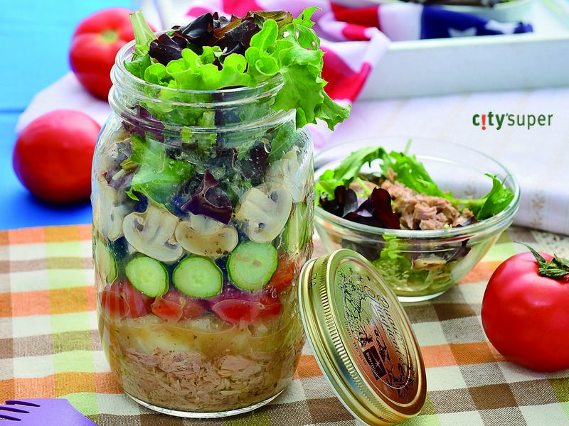 【夏日野餐】鲔鱼野菜玻璃罐沙拉