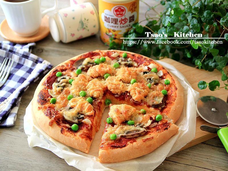 咖哩炸鸡Pizza 『牛头牌咖哩新食代』