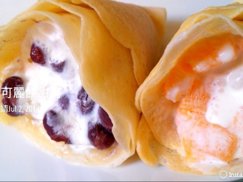 用平底锅做冰淇淋甜筒-蜜红豆vs芒果口味