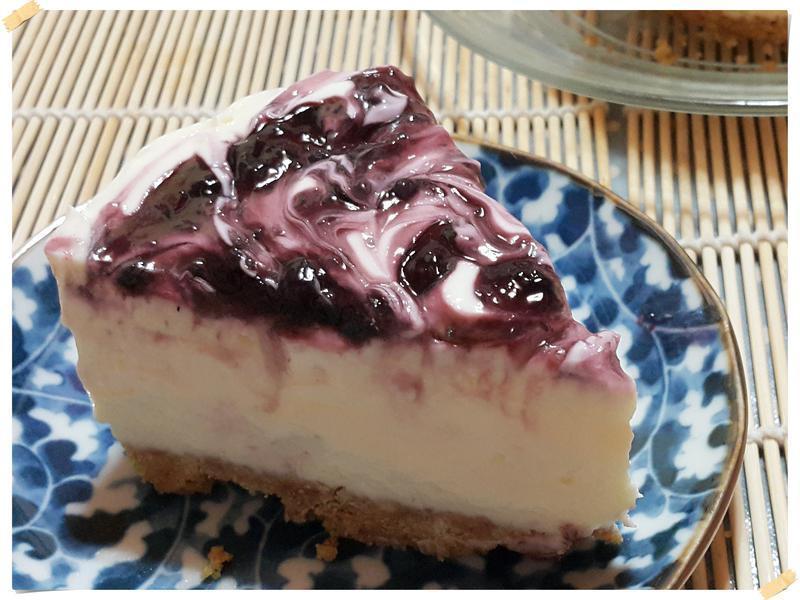 白巧克力蓝莓起司蛋糕(免烤无吉利T无蛋)