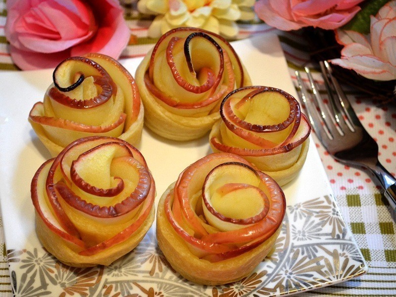 苹果玫瑰花饼卷