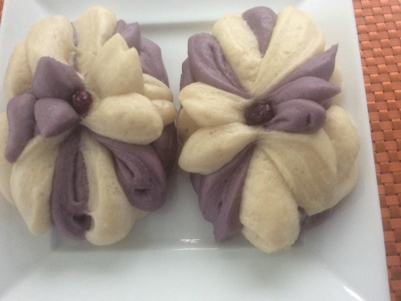 花式面食之二：紫薯莲花包