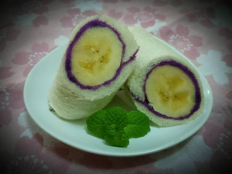 香蕉紫薯乳酪卷