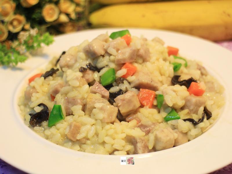 奶油芋头炖饭(素食)