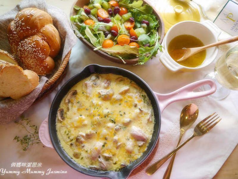 ❤法式餐桌计划❤蘑菇起司嫩鸡佐奶油白酒酱