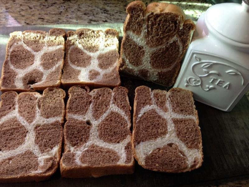 面包机-牛奶巧克力长颈鹿动物花纹吐司❤!