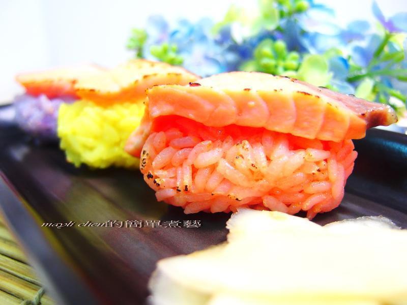 分飨熟成盬曲鲑鱼彩米炙寿司