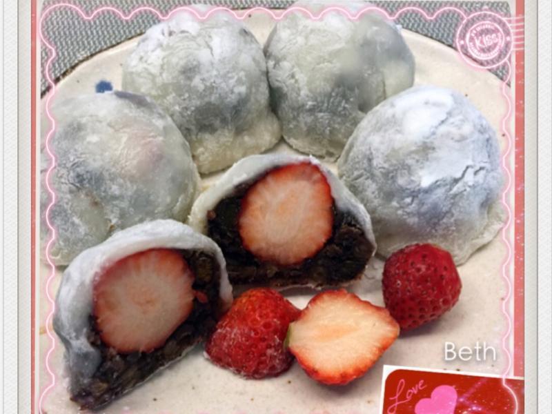 红豆草莓大福♥️情人节♥️烘焙展食谱募集
