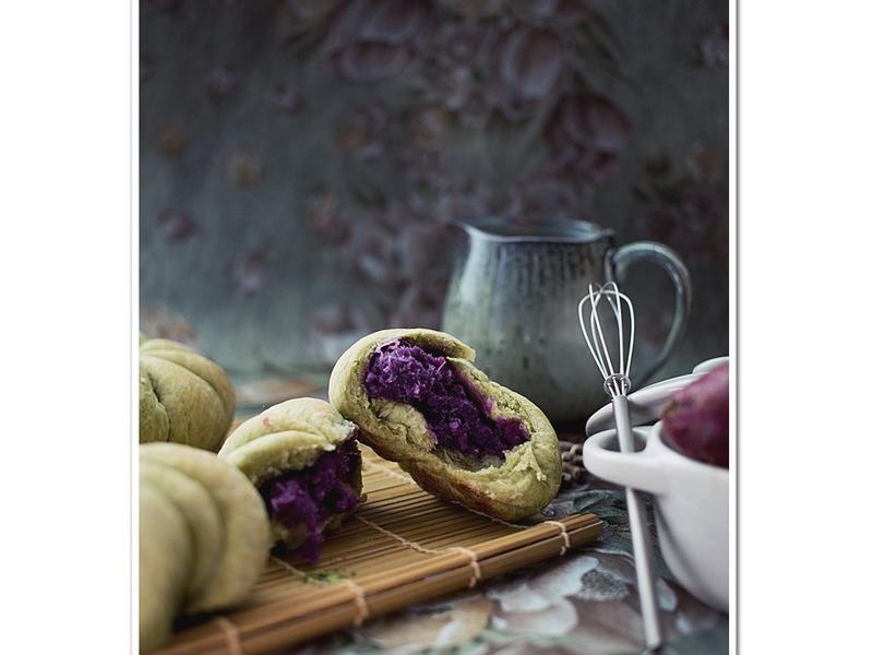 抹茶紫薯包