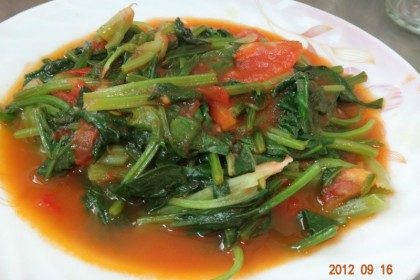菠菜炒西红柿图片
