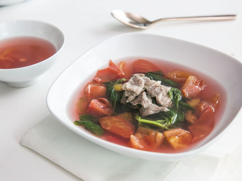 番茄苋菜肉片汤