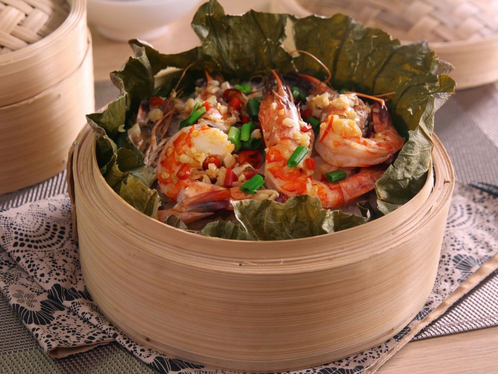 海虾荷叶蒸糯米饭