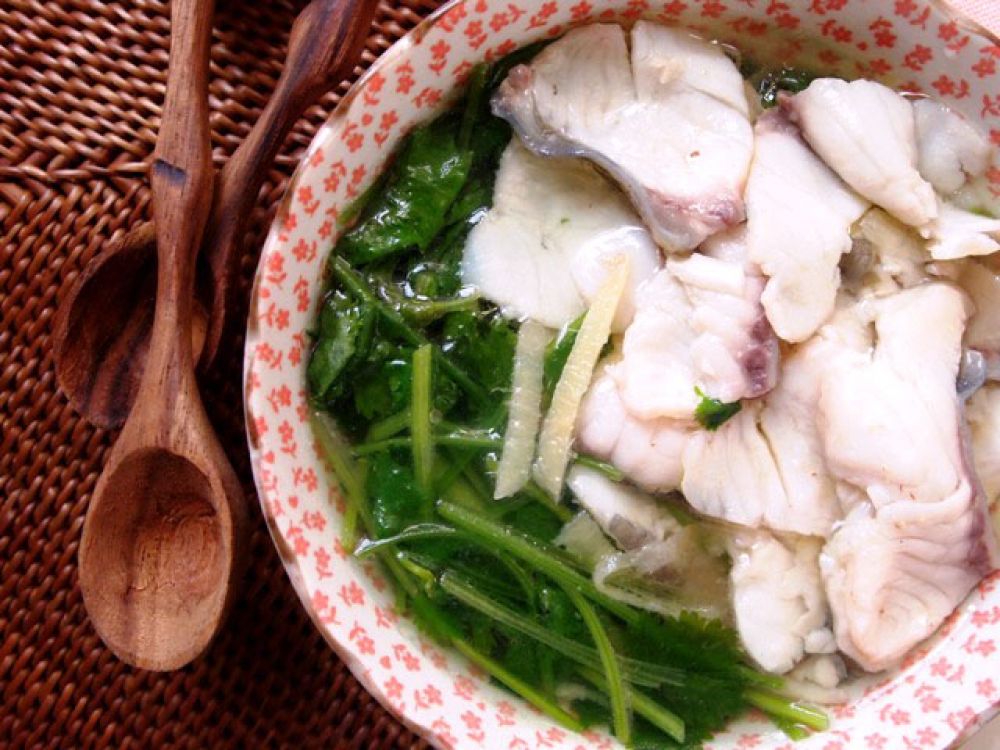 中式汤水食谱 - 芫荽鱼片汤