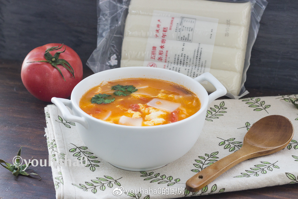 暖身暖胃西红柿年糕汤