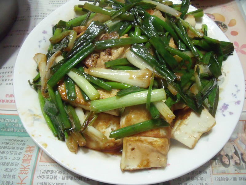 葱烧豆腐