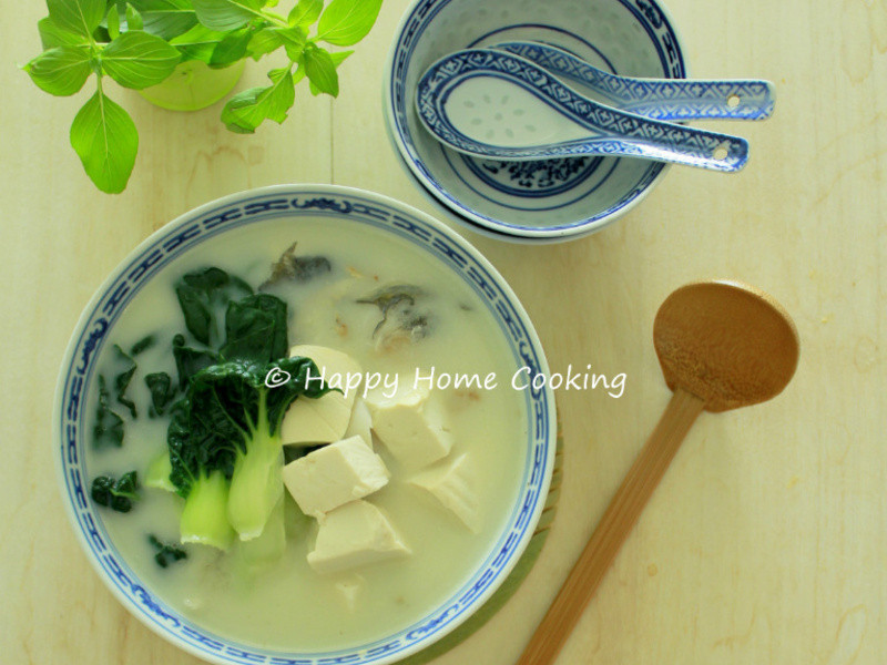小白菜豆腐鱼头汤