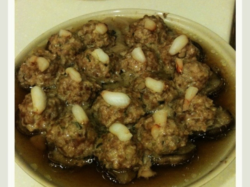 香菇镶肉蟹肉塔