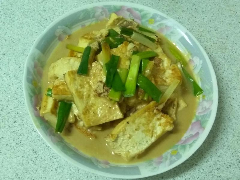 豆乳葱烧豆腐