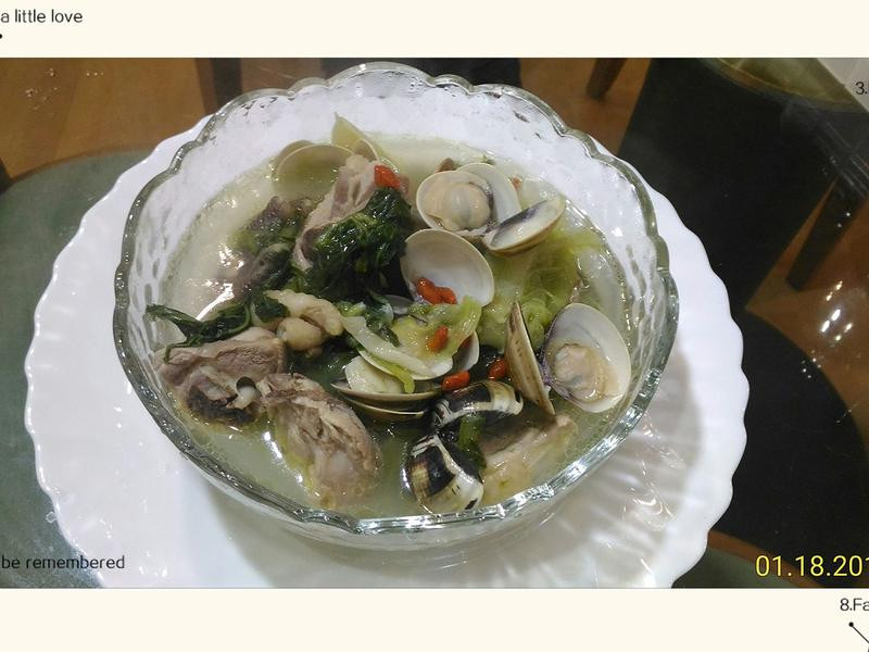 蛤蜊刈菜鸡汤
