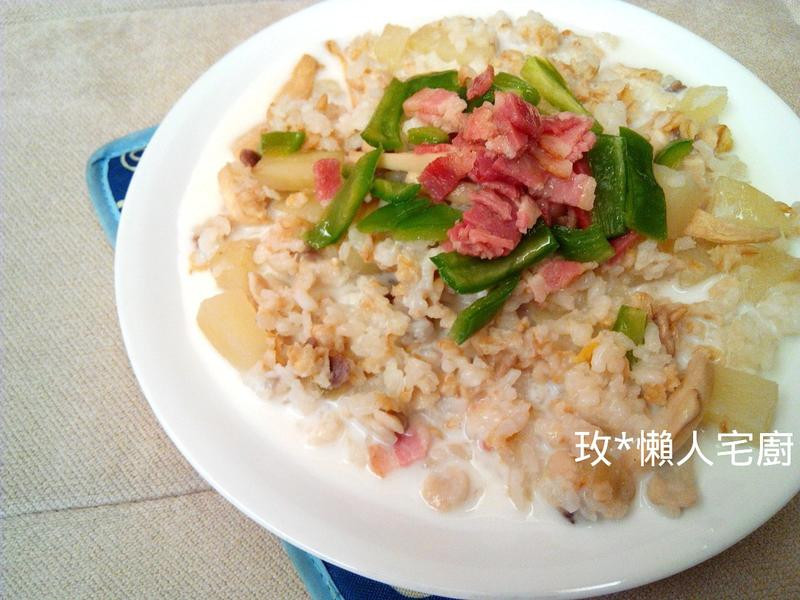 白酱培根蔬菜烩饭